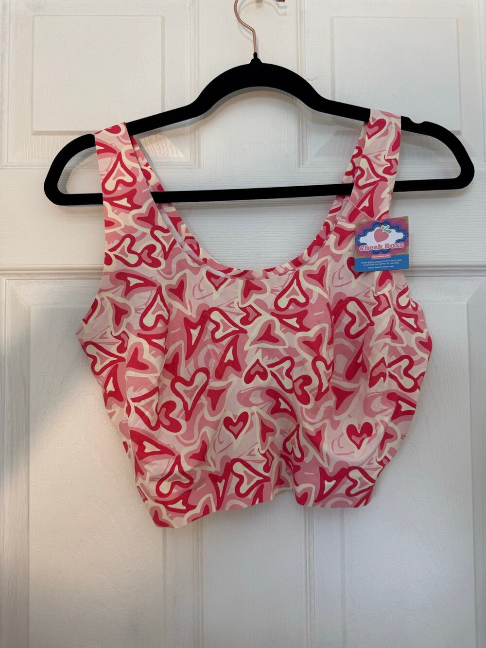 Cheek Boss Scattered Hearts No Show Bralette 3X NWT Wireless Bra